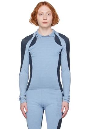 Saul Nash Blue Drop Stitch Polo