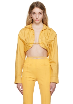 JACQUEMUS Yellow Le Raphia 'La Chemise Machou' Shirt