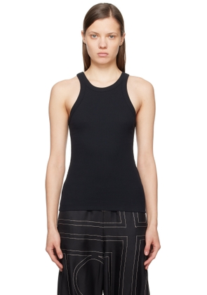 TOTEME Black Curved Rib Tank Top