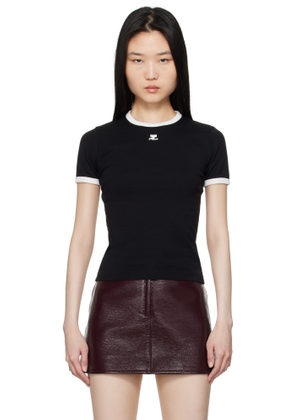 Courrèges Black & White Signature Contrast T-shirt