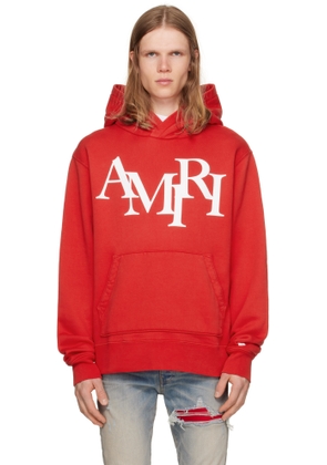 AMIRI Red 'AMIRI' Staggered Hoodie