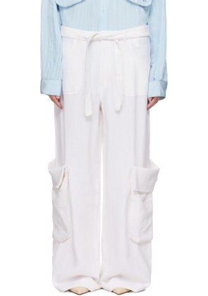 OPEN YY White Linen Cargo Pants