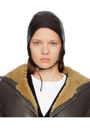 Acne Studios Brown Lambskin Hat