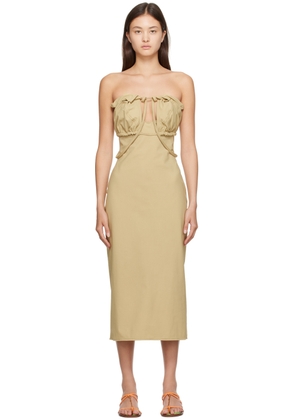 JACQUEMUS Khaki Le Raphia 'La Robe Bikini' Midi Dress