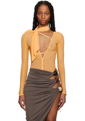 JACQUEMUS Orange Le Raphia 'Le Body Abanaba' Bodysuit