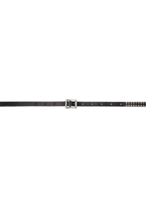 R13 Black Studded 'R13' Skinny Belt
