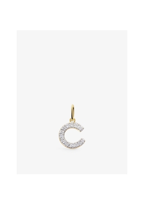 Womens Monica Vinader C Letter 14ct Yellow-Gold and Lab-Grown Diamond Charm