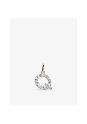 Womens Monica Vinader Q Letter 14ct Yellow-Gold and Lab-Grown Diamond Charm