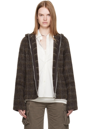 OUR LEGACY Brown Full Zip Hoodie