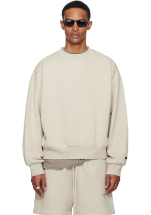 Fear of God ESSENTIALS Beige Classic Fit Fleece Crewneck Sweatshirt