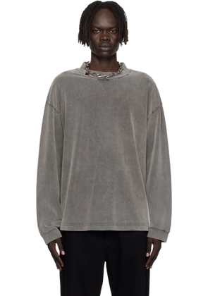 Acne Studios Gray Crew Neck Relaxed Fit Sweatshirt