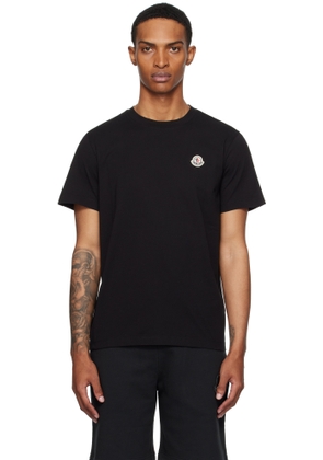 Moncler Three-Pack Black Logo Patch Cotton T-shirts