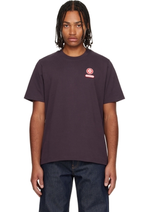 Casablanca Burgundy Logo Patch Short Sleeve T‐Shirt