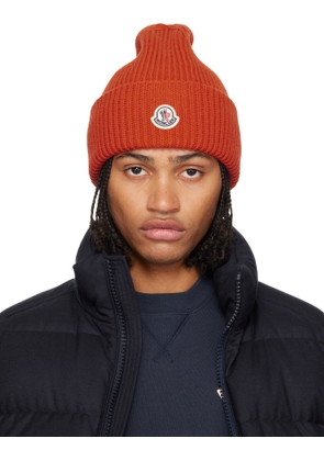 Moncler Orange Wool & Cashmere Beanie
