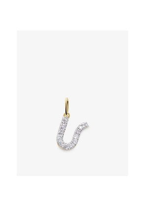 Womens Monica Vinader Initial U 14ct Yellow-Gold Lab-Grown Diamond Charm
