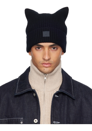 Acne Studios Black Logo Square Beanie