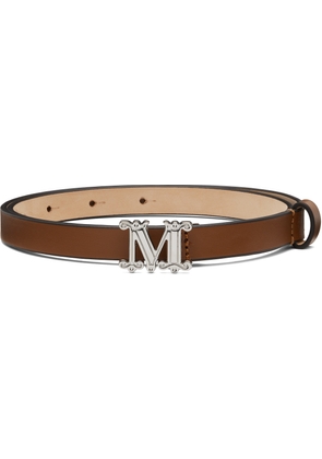 Max Mara Brown Leather Monogram Belt
