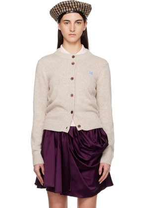 GANNI Beige Wool Mix Cardigan