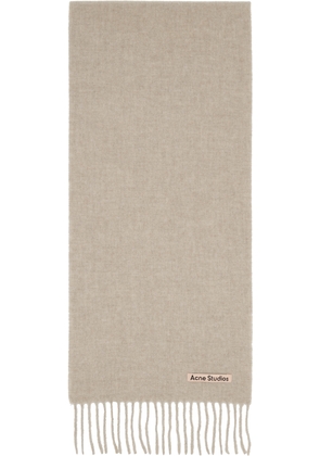 Acne Studios Beige Skinny Fringe Wool Scarf
