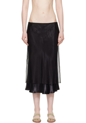 KHAITE Black Monina Midi Skirt