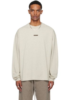 Fear of God ESSENTIALS Beige Classic Fit Long Sleeve T-shirt