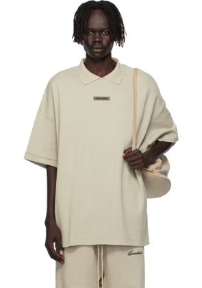 Fear of God ESSENTIALS Taupe 90s Fit Piqué Short Sleeve Polo