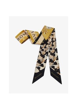 Womens Bvlgari Divas' Dream Peacock Lux Crystal-Embellished Silk-Twill Shelley Scarf