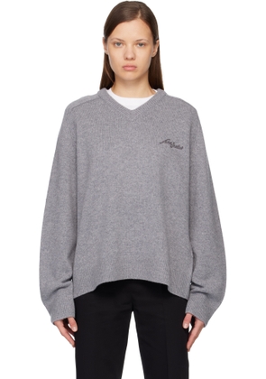 Acne Studios Gray Wool V-Neck Sweater