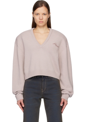 Acne Studios Pink Wool V-Neck Sweater