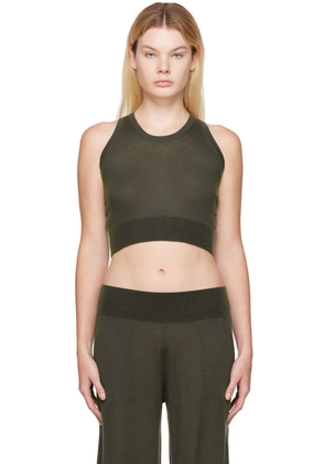 Frenckenberger Gray Cropped Sports Top