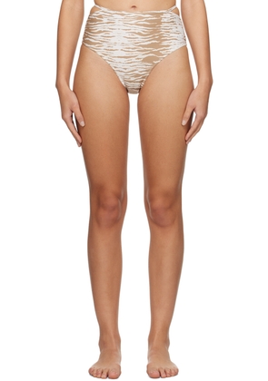 GANNI Beige Printed Bikini Bottom