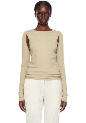 Helmut Lang Beige Cutout Sweater