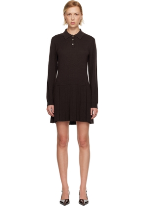 Sandy Liang Brown Hague Sweater Minidress