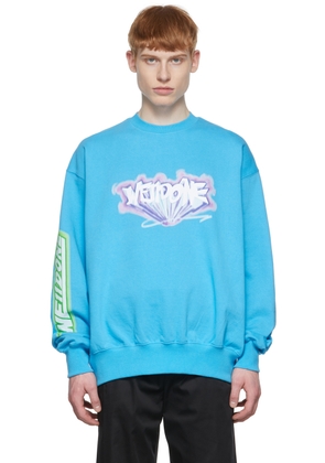 We11done Blue Cotton Sweatshirt