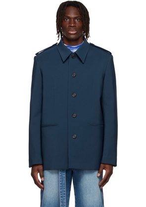 We11done Navy Regular Collar Jacket