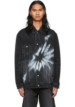 We11done Black Graphic Denim Jacket