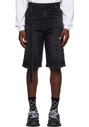 We11done Black Denim Shorts