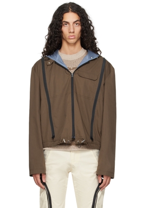 FFFPOSTALSERVICE Brown Zip Vent Jacket
