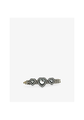 Womens Jennifer Gibson Jewellery Pre-Loved Jgj Heart Crystal Metal and Cubic Zirconia Bracelet