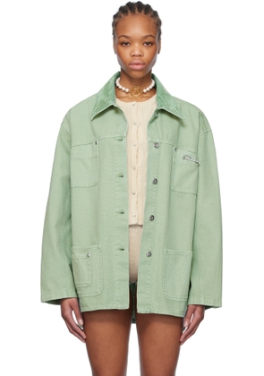 Blumarine Green Rhinestone Logo Jacket