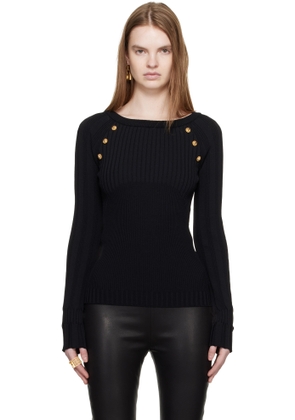 Balmain Black Knit Buttons Sweater