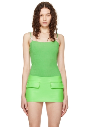 MACH & MACH Green Crystal Bow Bodysuit