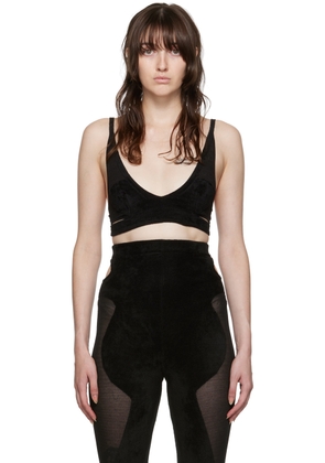 Dion Lee Black Chenille Intarsia Bra
