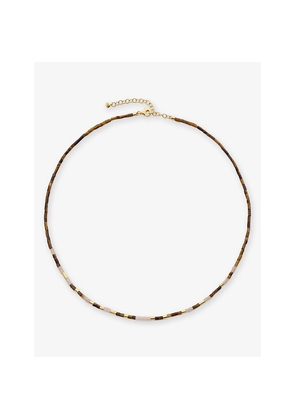 Womens Monica Vinader Delphi Gemstone 18ct Yellow Gold Vermeil and Tiger Eyes Beaded Necklace