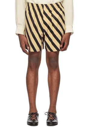 Bode Yellow & Black Domino Shorts