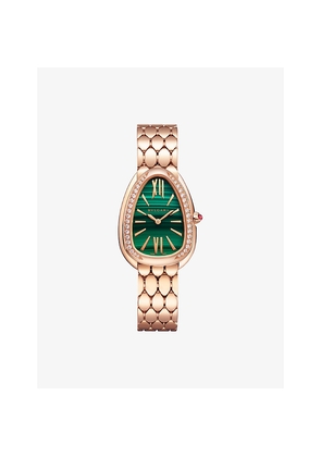 Bvlgari Serpenti Seduttori 18ct Rose Gold, 0.38ct Diamonds and 0.108ct Rubellite Quartz Watch