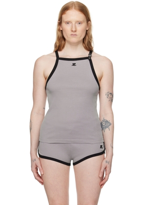 Courrèges Gray Buckle Contrast Tank Top