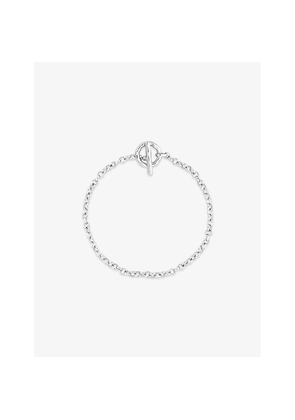 Womens Astrid & Miyu Rolo T-Bar Rhodium-Plated Brass Chain Bracelet