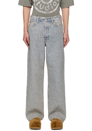 Acne Studios Blue Loose Fit 1981M Monogram Jeans