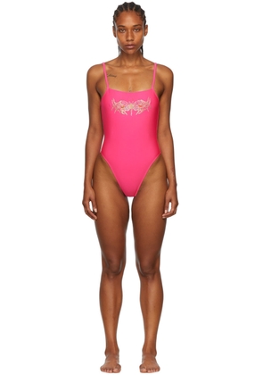 Collina Strada SSENSE Exclusive Pink Polyester One-Piece Swimsuit